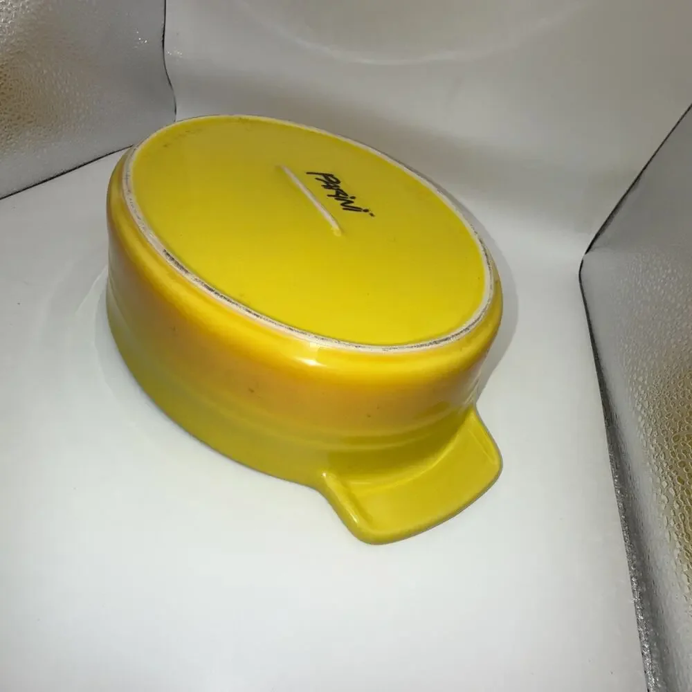 Parini Oval Baker Dish - Yellow Gold Orange Baker 9.5 x 7 Inches NONSTICK